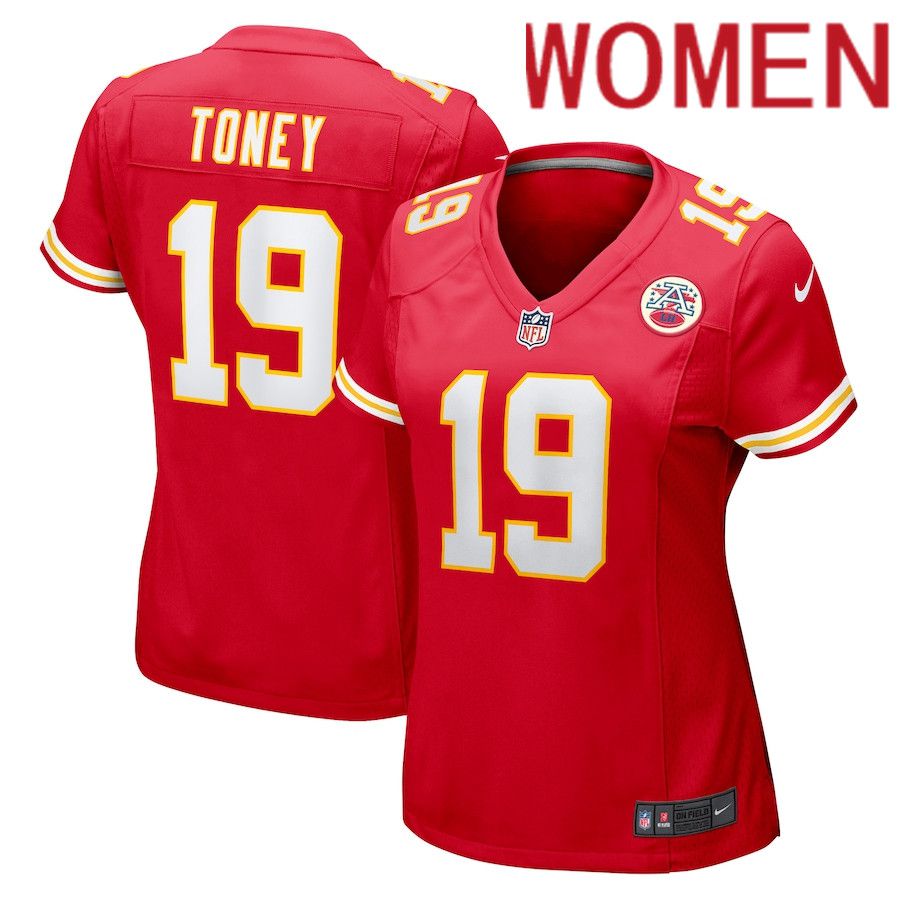 Women Kansas City Chiefs #19 Kadarius Toney Nike Red Game Player NFL Jersey->women nfl jersey->Women Jersey